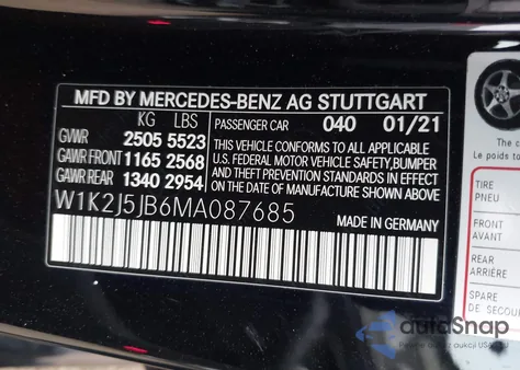 2021 Mercedes-Benz Cls 450 z USA, uszkodzony, nr VIN W1K2J5JB6MA087685